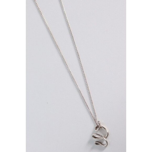 Tiffany & Co. Unisex 925 Sterling Silver W Pendant Necklace Elsa Peretti Chain - Picture 1 of 10